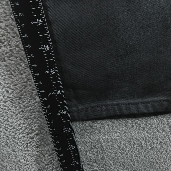 Levis 501 Jeans Womens 25 Black Straight Button Fly Edgy Skate Waxed - Picture 8 of 11